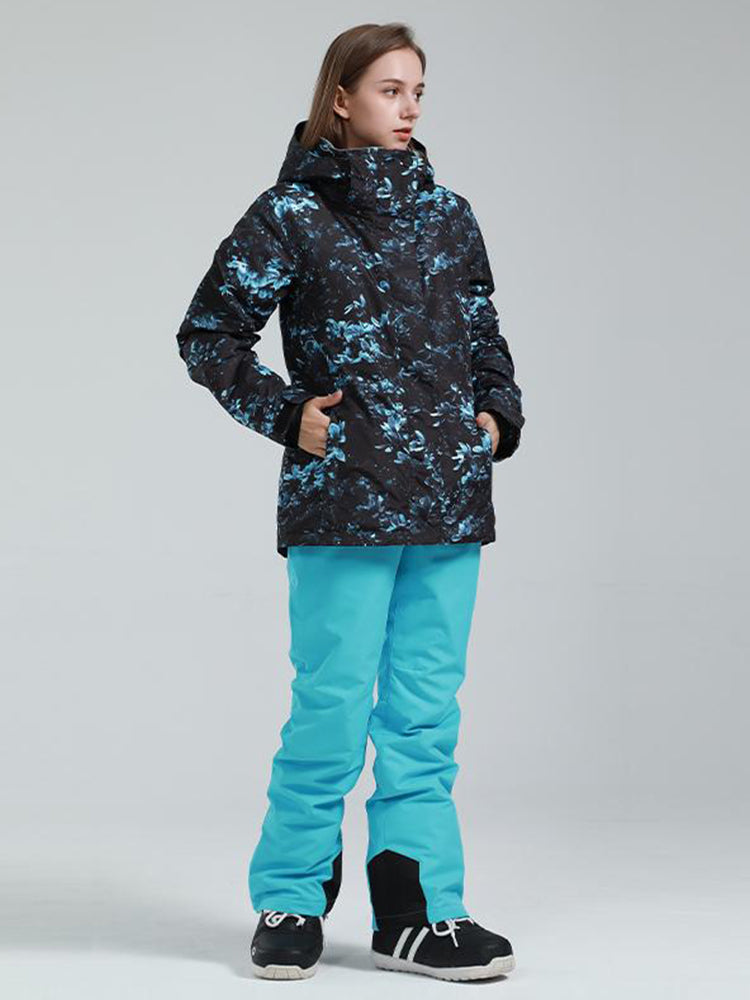 Women's SMN Mountain Freeze Colorful Print Winter Snowboard Jacket