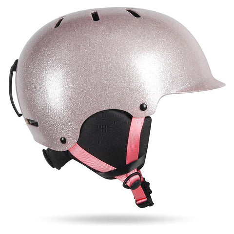 Gsou Snow Electroplating pink Ski Helmet, Integrally Lightweight EPS Snowboard Ski Riding Protective Gear
