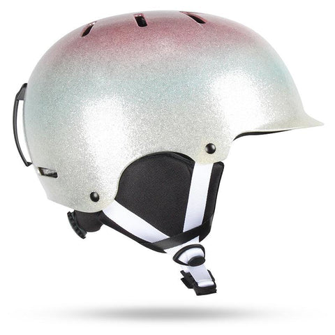 Gsou Snow Pink laser gradient silver plating Ski Helmet, Integrally Lightweight EPS Snowboard Ski Riding Protective Gear