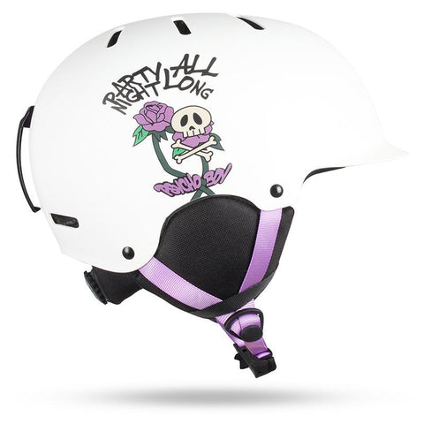 Gsou Snow Pink Print Ski Helmet, Integrally Lightweight EPS Snowboard Ski Riding Protective Gear
