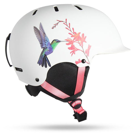 Gsou Snow Hummingbird Print Ski Helmet, Integrally Lightweight EPS Snowboard Ski Riding Protective Gear
