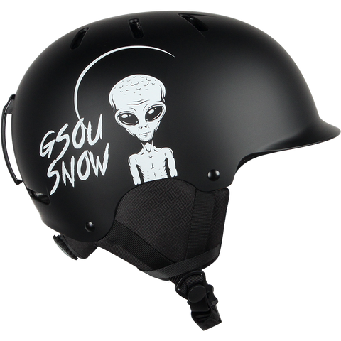 Gsou Snow Alien Print Ski Helmet, Integrally Lightweight EPS Snowboard Ski Riding Protective Gear