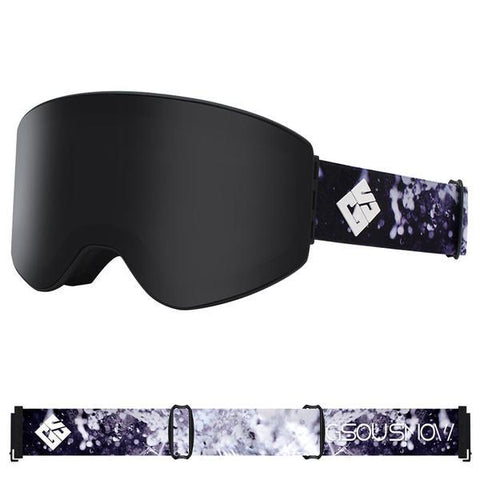 Black Unisex High-end Winter Mountain Frameless Ski Goggles